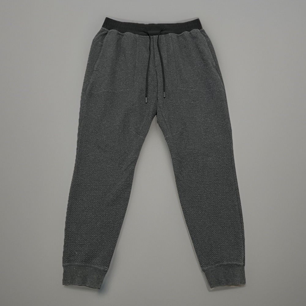 Lululemon Mens Grey Knit Textured Gym Lounge Yoga At Ease Jogger Pants Size L